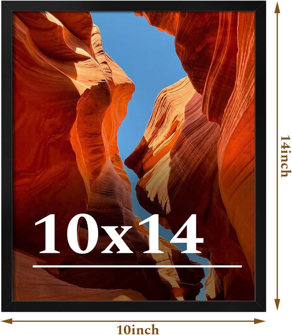 10X14 Picture Frame Set of 2, 10 X 14 Black Picture Frame with HD Plexiglas, 10 by 14 Poster Frame, Display Frame for Vertical or Horizontal, Presenting Spatial Aesthetics-Form & Light Series3