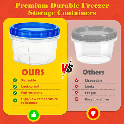 10 Pack 17Oz Small Freezer Food Storage Containers with Twist Top Lids7