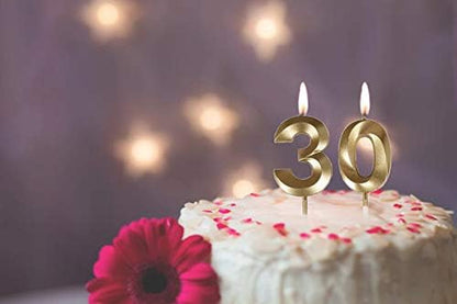 30Th Birthday Candles,Gold Number 30 Cake Topper for Birthday Decorations Party Decoration6