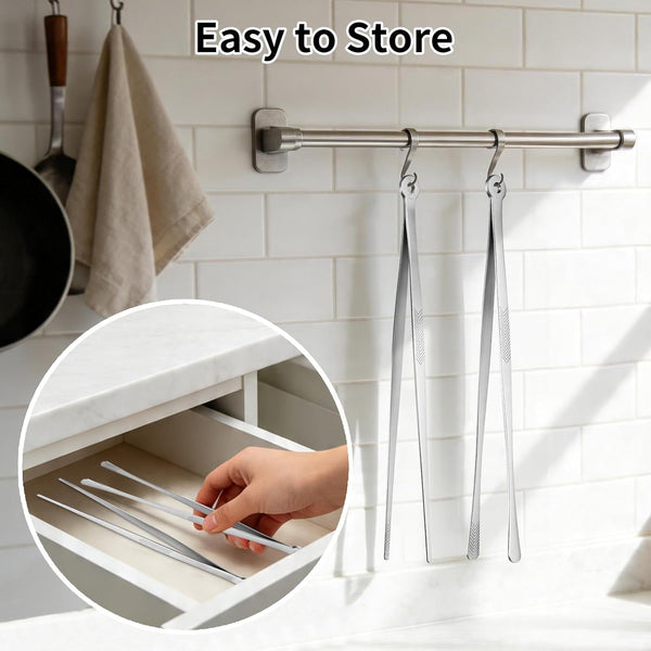 2PCS 12" Stainless Steel Cooking Tongs with Serrated Tips4