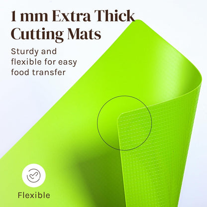 Extra Thick Flexible Plastic Cutting Board Mats, Set of 6 for Kitchen, BPA Free, Non-Slip Waffle Back, Dishwasher Safe Cutting Boards, Color Coded with Food Icons, 15X12 Inch -7