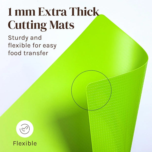 Extra Thick Flexible Plastic Cutting Board Mats, Set of 6 for Kitchen, BPA Free, Non-Slip Waffle Back, Dishwasher Safe Cutting Boards, Color Coded with Food Icons, 15X12 Inch -7