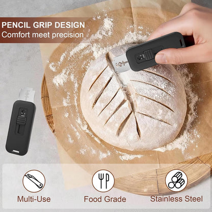 Upgraded Magnetic Bread Lame Cutter, Sourdough Scoring Tool for Artisan Bread Making, Professional Dough Slashing & Bread Cutting Knife with 5 Replaceable Razor Blades2