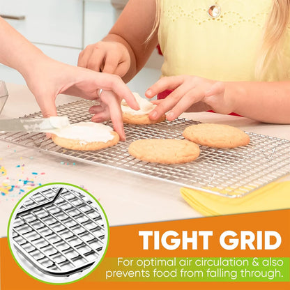 10" X 15" Stainless Steel Cooling Rack for Cooking & Baking | Heavy Duty Cookie Cooling Rack for Kitchen, Oven Safe Wire Rack for Baking, Fits Jelly Roll Pan, Dishwasher Safe7