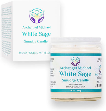 White Sage Candles for Cleansing House Chakra Healing | Energy Cleansing Smudge Candle | Natural Aromatherapy Candle | Sage for Cleansing House Negative Energy (7 Oz) (White Sage)2