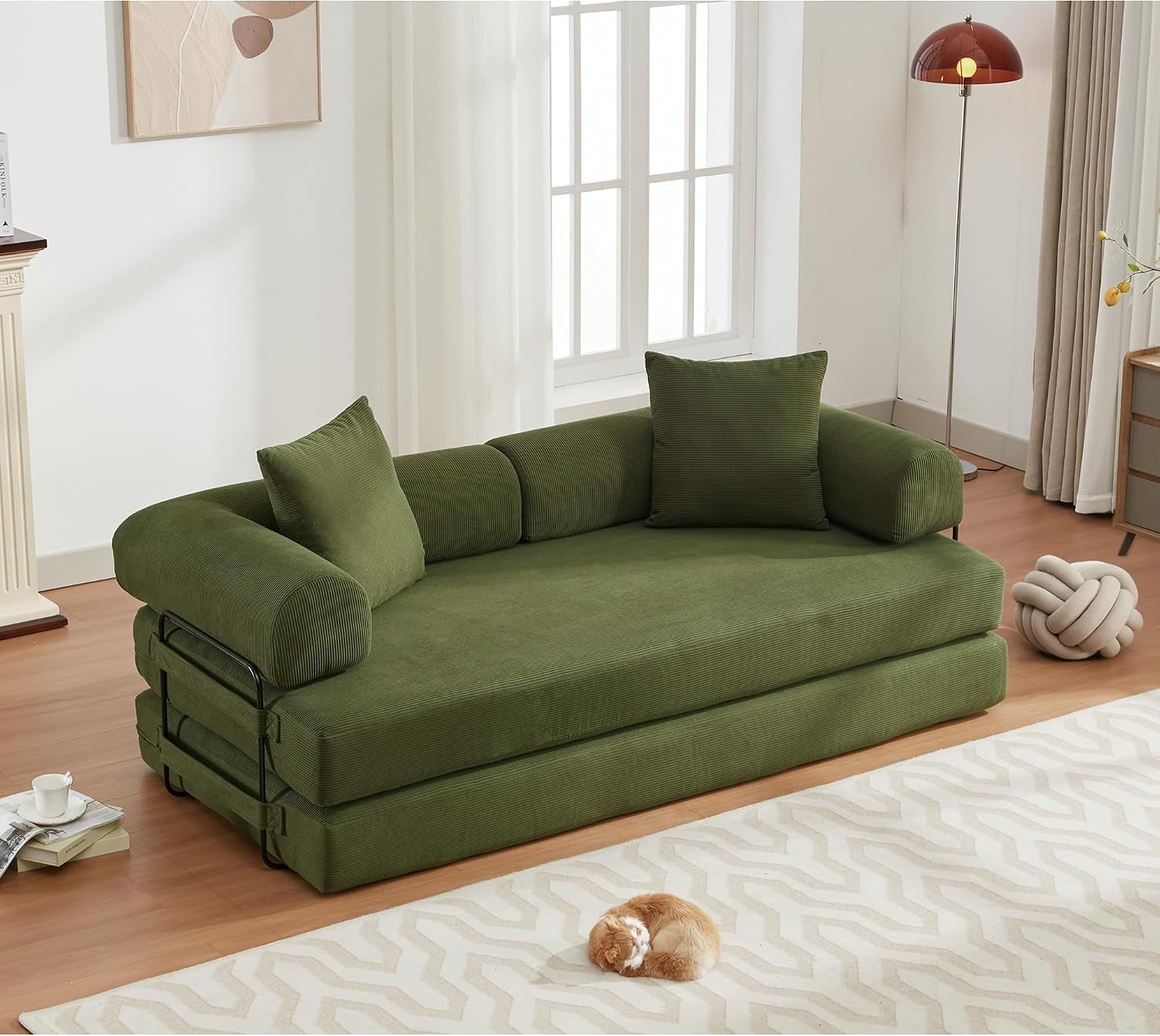 78-convertible-futon-sofa-bed-boneless-couches-for-living-room-green