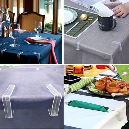 16PCS Clear Plastic Tablecloth Clips,Transparent Clear Tablecloth Clips, Plastic Table Cloth Hold down Clips Table Cloth Holder for Meeting Party Indoor Outdoor Events7