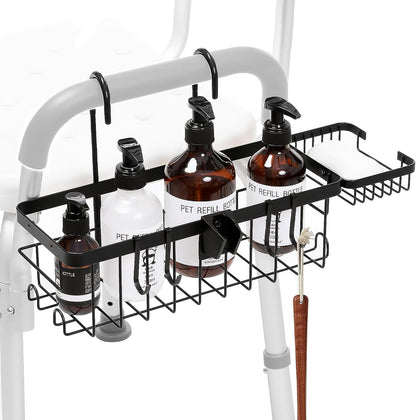 Shower Caddy Basket Hanging on Shower Chair Arms1