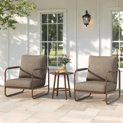 3 Pieces Aluminum Outdoor Patio Conversation Set with Coffee Table1