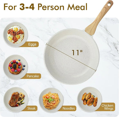 Nonstick Ceramic Frying Pan Skillet, 11 Inch Omelet Pan, Healthy Non Toxic Induction Compatible Egg Pan with Heat Resistant Handle, PTFE and Pfas-Free7
