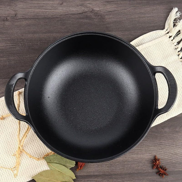 9 Inch Cast Iron Wok with Lid and Handles, Grilling Pan, Use in the Oven, on the Stove, or on the Grill (Wok with Lid 9 Inch)3