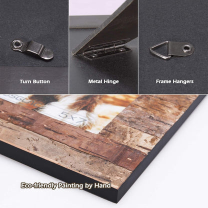 Rustic 8X10 Wooden Picture Frame, Handmade with Real Birch Bark, Easel Back, Natural4