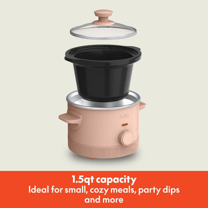 1.5Qt Manual Non-Toxic Slow Cooker with 3 Heat Settings, Blossom2