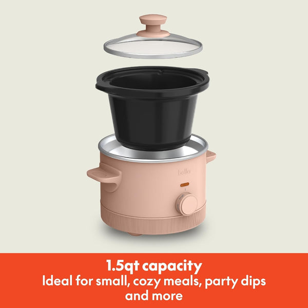 1.5Qt Manual Non-Toxic Slow Cooker with 3 Heat Settings, Blossom2