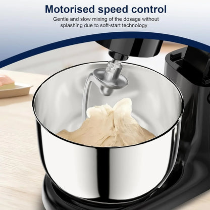 Stand Mixer, 4.2QT+5.3QT Two Bowls Electric Food Mixer, 10 Speeds with Digital Setting 3-IN-1 Kitchen Mixer for Baking Cakes Cookie Bread Salad with Egg Whisk,Dough Hook,Flat Beater5