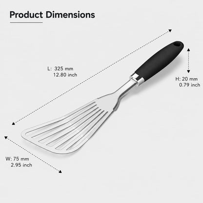 304 Stainless Steel Fish Spatula, Thin Flexible Slotted Turner2
