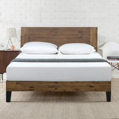 Tonja Wood Platform Bed Frame with Headboard, Mattress Foundation with Wood Slat Support, No Box Spring Needed, Easy Assembly, Queen8