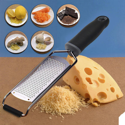 Wide Lemon Zester & Cheese Grater, 18/8 Stainless Steel with Cover, Black3
