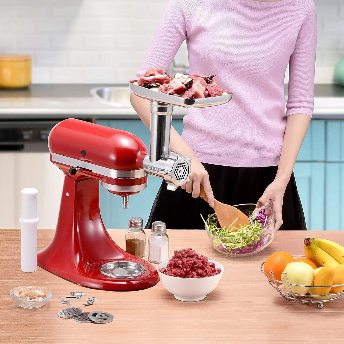 metal-food-meat-grinder-attachment-for-kitchenaid-stand-mixer-aluminium-grinder-body-stainless-plates-and-blades-sausage-stuffer-kit-brush-hand-wash-only-machine-mixer-not-included