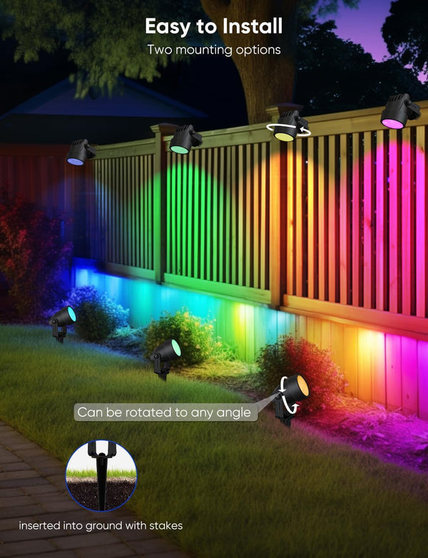 Landscape Lighting, RGBW Spotlights with APP Control,8 Pack3