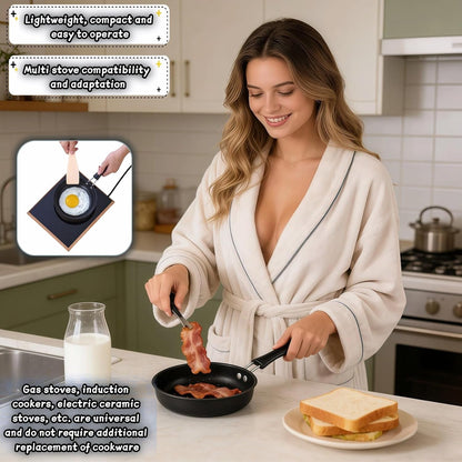 4.7 Inch Mini Non-Stick Skillet - 5-Layer Coating, Dishwasher Safe, Induction & Gas Compatible - Perfect for Camping, RV, Omelets, Pancakes & Healthy Cooking (Black)3