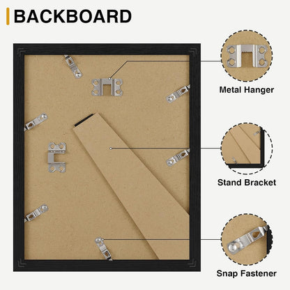 8X10 Picture Frames Set of 9 for Wall or Tabletop Display, Black9