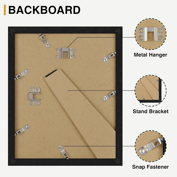 8X10 Picture Frames Set of 9 for Wall or Tabletop Display, Black9