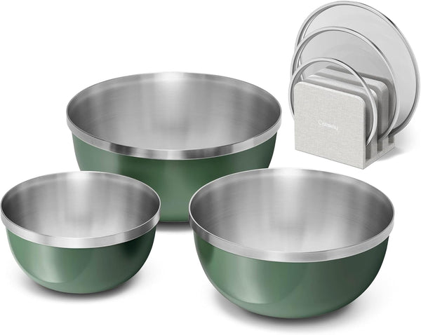 Caraway 7-Piece Mixing Bowl Set with Lids and Lid Storage Organizer1