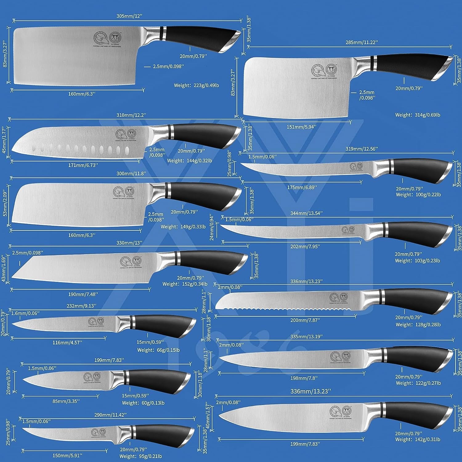 knives-authentic-since-1986-chef-knife-professional-set-with-bag-cleaver-butcher-knife-for-meat-cutting-bag