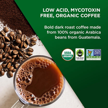Perfect Low Acid USDA Organic Coffee Ground, Fair Trade, 11Oz | Dark Roast, Single Origin, French Press, Drip Coffee Brewers, Mycotoxin Free5