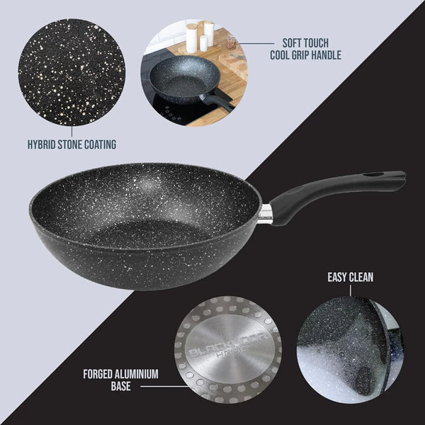 28Cm Non-Stick Wok, Black6