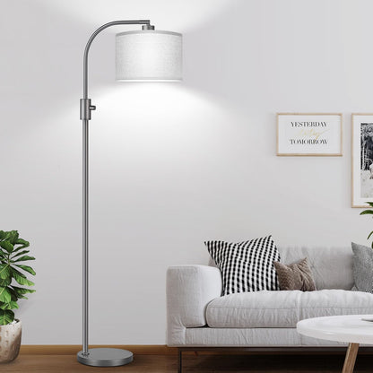 Upgraded Modern Arc Dimmable Tall Standing Floor Lamp with Gray Shade, 1200 Lumens LED Bulb Included, for Living & Reading Room, Bedroom, Office & Nursery, Gray5