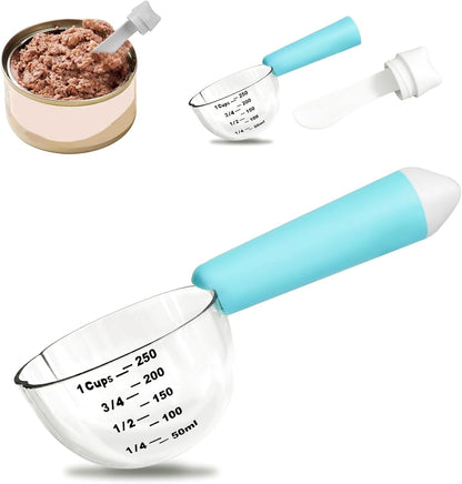 Dog & Cat Food Scoop, 1-Cup Measuring Cup with Detachable Spoon1