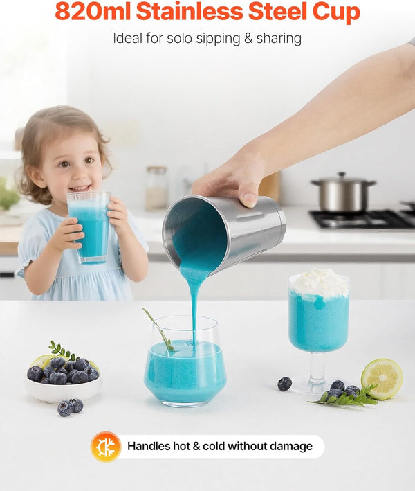 Milkshake Maker, 150W Single Head Milkshaking Machine, Height Ajustable, Dual-Speed Adjustment Drink Mixer Blender with 820Ml Stainless Steel Cup, for Home, Kitchen, Bar & Beverage Shop5
