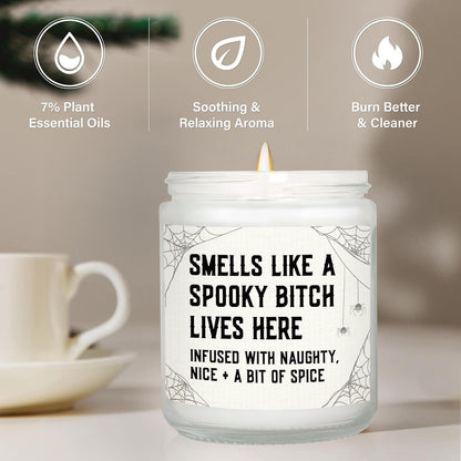 Funny Spooky Gifts for Women, Witchy Halloween Decorations Candle5