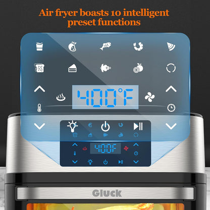 Air Fryer Oven Large 20 QT, Multifunctional 10-In-1 Airfryer Toaster Combo | Family Size, 3 Cooking Racks, Big Window, Rotisserie, Dehydrate, Bake, Reheat, 90-400F, Auto Shutoff, 1800W ETL Rated4