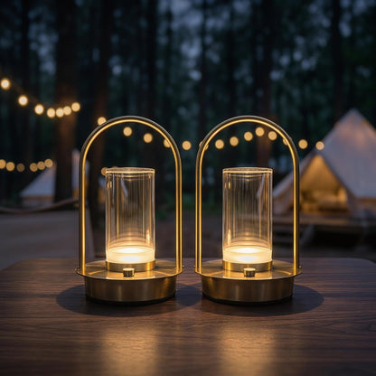 2 Pack Rechargeable Cordless Table Lamps, Touch LED with Handle, Gold1