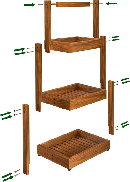 Teak Shower Shelf Bathroom Organizer - 3 Tier7