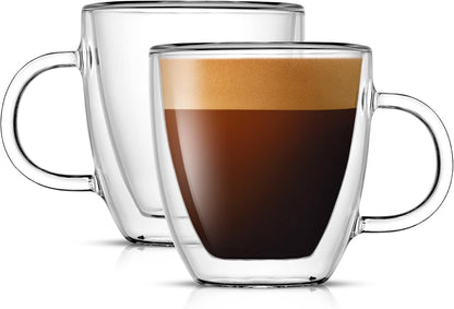 Savor Double Wall Insulated Glasses Espresso Mugs (Set of 2) - 5.4-Ounces1