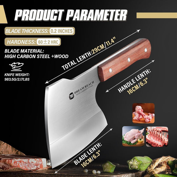 Meat Cleaver Knife - Heavy Duty Stainless Steel Hand Forged6