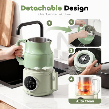 Nut Milk Maker Machine, Soy Milk & Oat Milk Maker with 8 Presets, High-Speed Blender, Auto-Clean, Delay Start, 33Oz Almond Milk Maker for Plant-Based & Dairy-Free Beverages, Green4