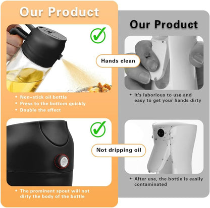 2 in 1 Oil Sprayer, Oil Sprayer for Kitchen Cooking, 470Ml Oil Spray Bottle for Home6
