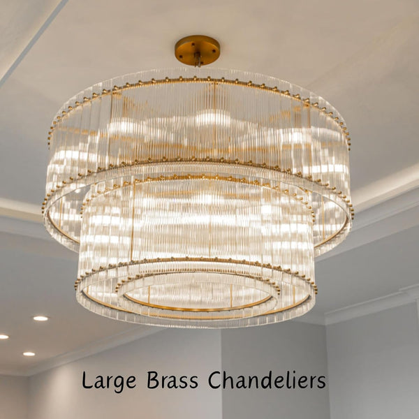 37" Modern Gold round Chandelier,2-Tier 8-Light Water Ripple Crystal Glass Chandeliers,For Dining Room,Living Room,Bedroom,High Ceiling,Foyer Entryway,Luxury Chandelier7