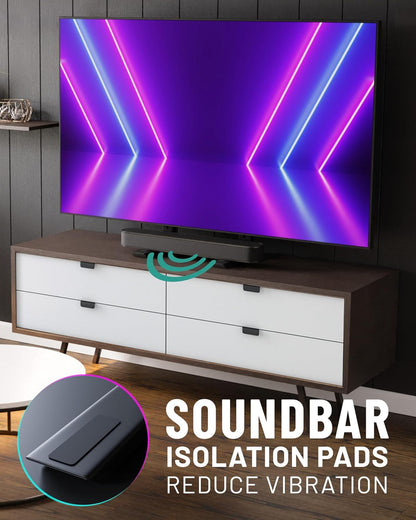 Universal TV Stand - Fits 49” to 77” Tvs up to 100Lbs - Adjustable Height & Wobble-Free Design - Flat Base Compatible with Soundbars6