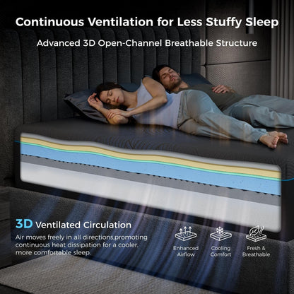 Coolnest Ultra King Size Mattress 14 Inch Memory Foam,Fresh Wake7