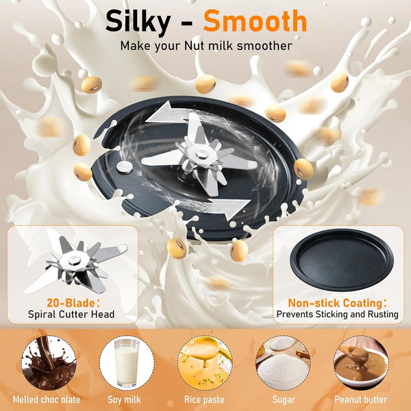 10 in 1 Nut Milk Maker Machine,58Oz with 20 Blades,24H Delay Start&12H Warm | 10 in 1 Nut Milk,Plant Milk,Juice Etc Healthy Diet Machine,58Oz with 20 Blades,Led Display,24H Delay Start&12H Keep Warm8