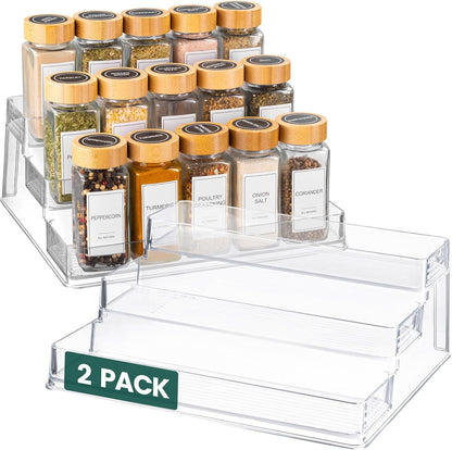 Clear Acrylic 3-Tier Spice Rack, Cabinet Pantry Organizer1