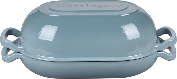 Enameled Cast Iron Sourdough Bread Oven, Dutch Oven, Loaf Cast Iron Bread Pan for Homemade Bread Baking, Meatloaf Pan with Lid, 5QT, Sea Salt8