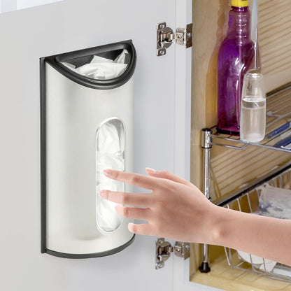 Stainless Steel Plastic Bag Saver & Trash Bag Dispenser, Wall-Mounted Plastic Bag Organizer for Kitchen, Pantry, Garage, Durable Stainless Steel Storage for Grocery Bags and Space-Saving5