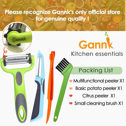 Potato Apple Vegetable Peelers for Kitchen, I and Y Peelers for Fruit Veggie Potatoes Carrot Cucumber, 3 in 1 Blade Spin Design with Julienne Multifunctional6